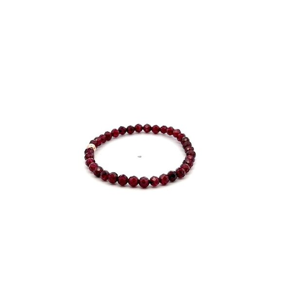 Natural Garnet Gemstone Mini 3mm 18K Rose Gold Charm Bead January Birthstone - Picture 3 of 5